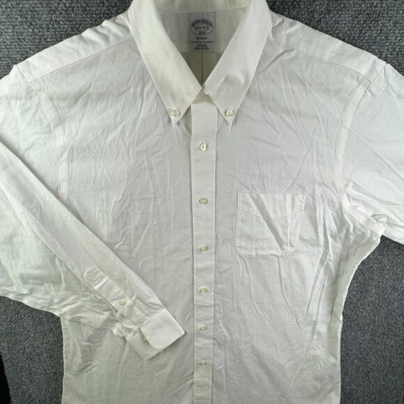 Brooks Brothers 16.5 34/35 Regent Non Iron Button Up Shirt Long Sleeve White - Picture 2 of 16